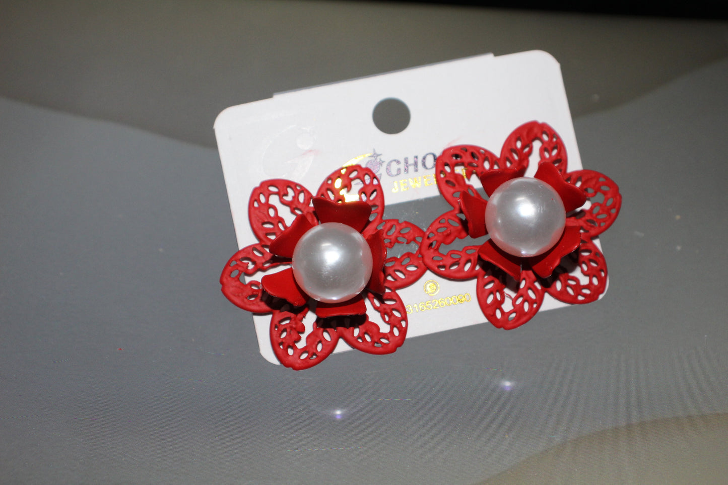 Floral Pearl Stud Earrings