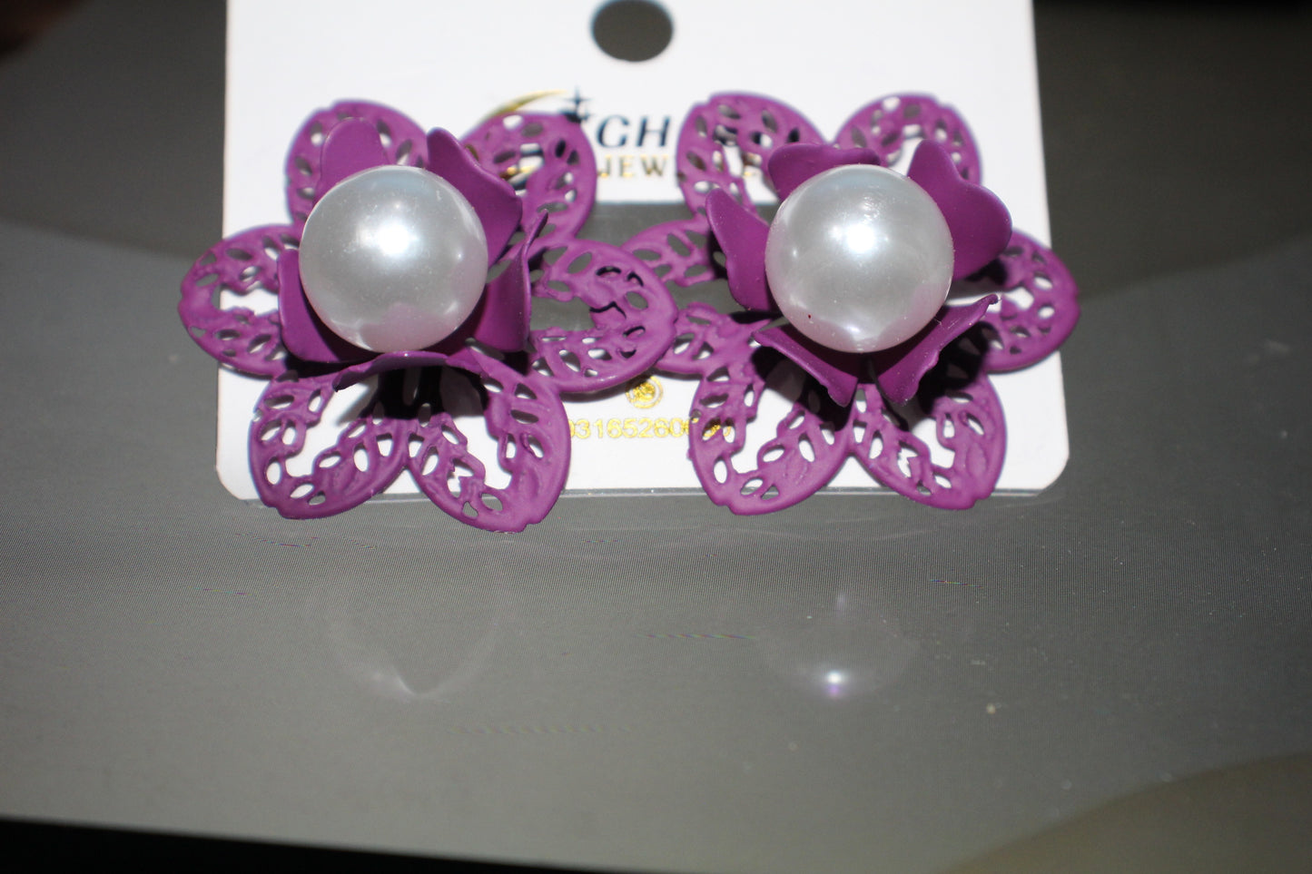 Floral Pearl Stud Earrings