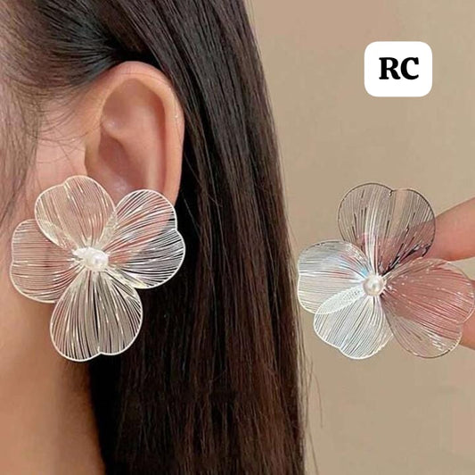 Large Flower Earrings For Women Luxury Design Stud Earrings For Women Korean Fashion Accessories